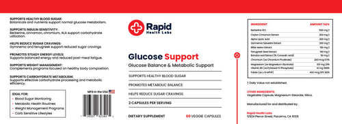 Rapid Health Labs Glucose Support – Advanced Blood Sugar Support Formula RapidFulfillment.com