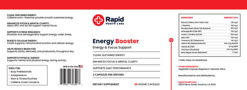 Rapid Health Labs Energy Booster – Advanced Energy Support Formula RapidFulfillment.com