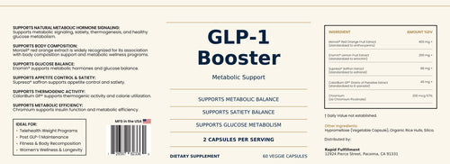GLP-1 Booster label — Distributed by Rapid Fulfillment