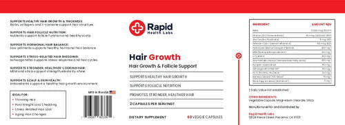 Rapid Health Labs Hair Growth – Advanced Hair & Scalp Support Formula RapidFulfillment.com