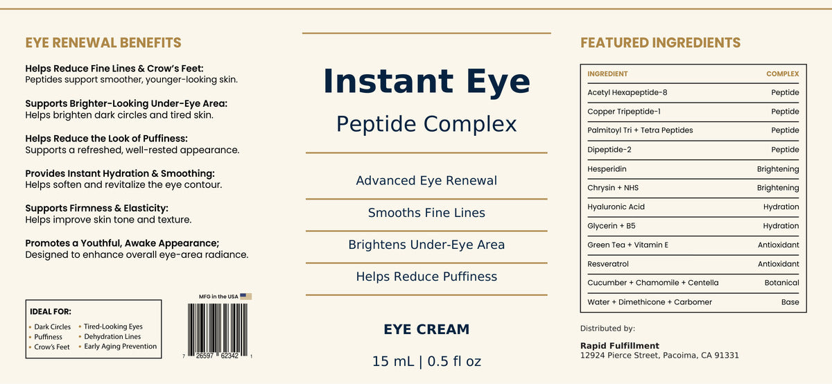 Peptide Eye Cream for Dark Circles, Puffiness & Fine Lines