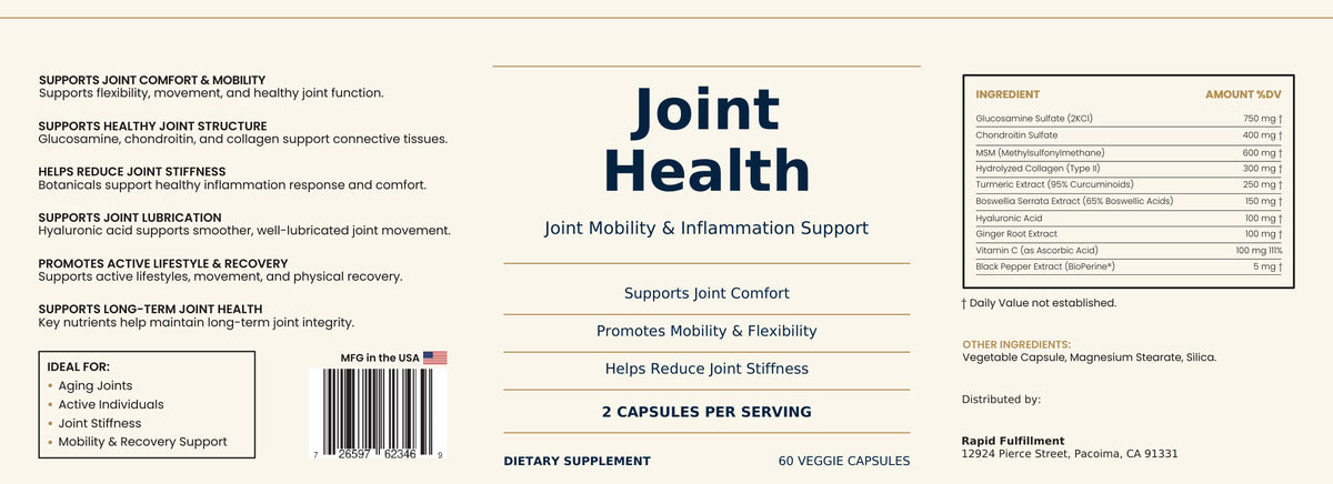 Joint Support Supplement – Mobility, Flexibility & Comfort