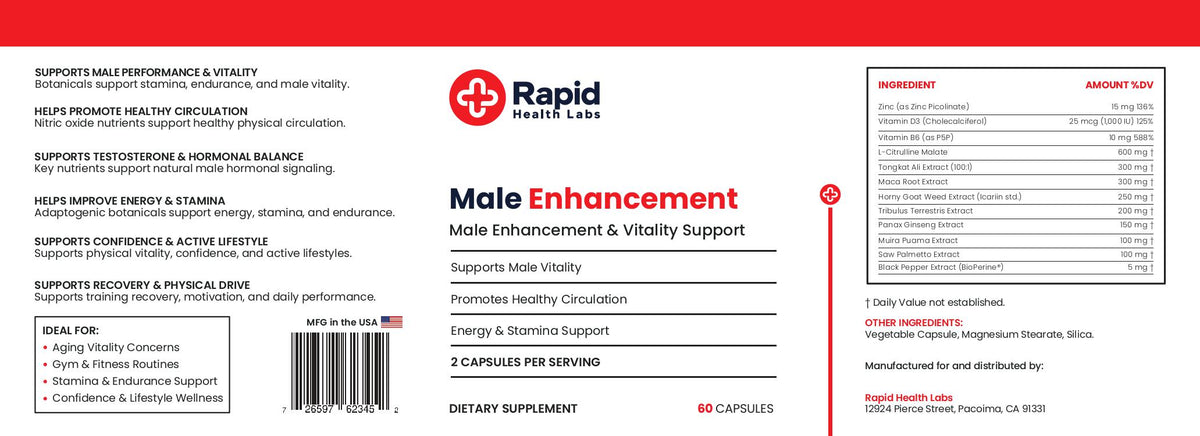 Male Vitality Supplement – Energy, Stamina & Performance Support