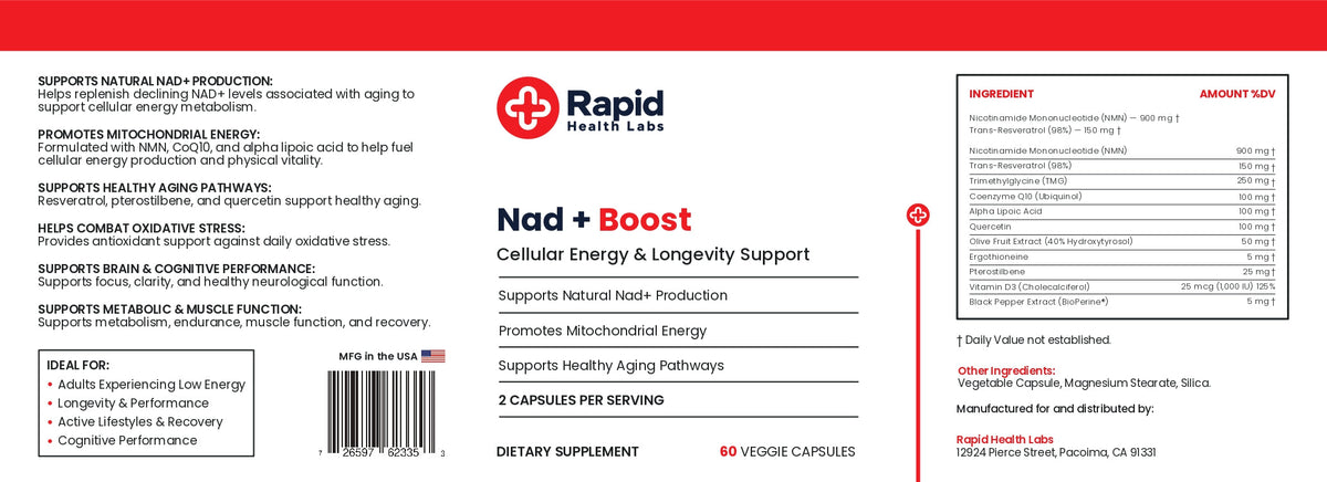 Rapid Health Labs NAD+ Boost – Advanced NMN Formula RapidFulfillment.com