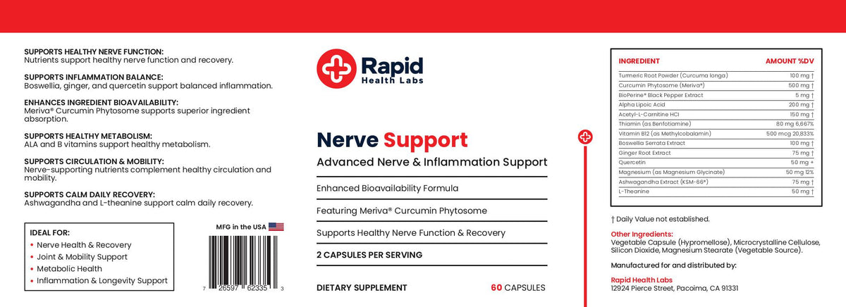 Nerve Support Supplement – Nerve Function, Recovery & Mobility