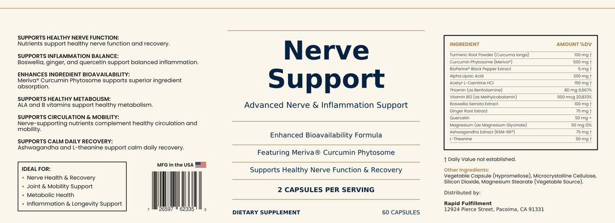 Nerve Support Supplement – Nerve Function, Recovery & Mobility