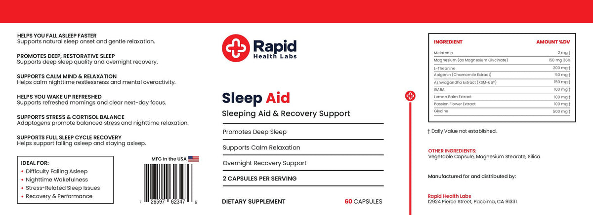 Sleep Aid Supplement – Melatonin, L-Theanine & Magnesium
